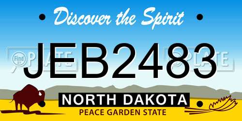 JEB2483 North Dakota License Plate
