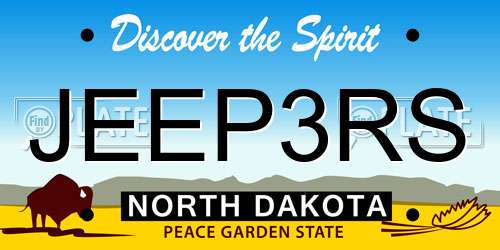 JEEP3RS North Dakota License Plate