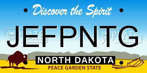 JEFPNTG North Dakota License Plate