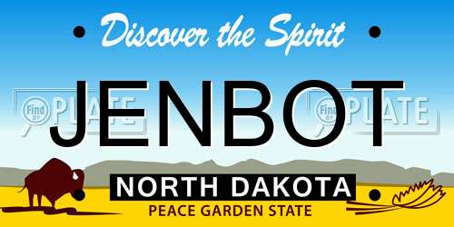 JENBOT North Dakota License Plate