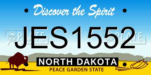 JES1552 North Dakota License Plate