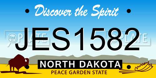 JES1582 North Dakota License Plate