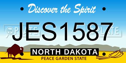 JES1587 North Dakota License Plate
