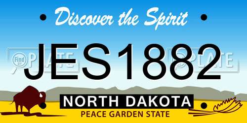 JES1882 North Dakota License Plate