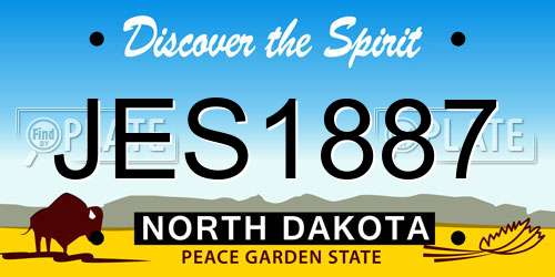 JES1887 North Dakota License Plate