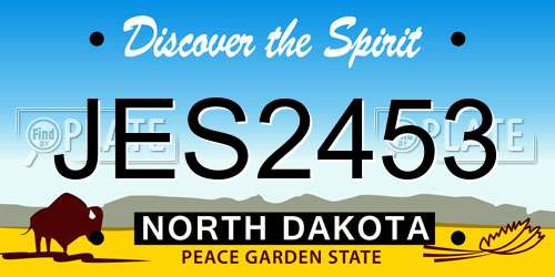 JES2453 North Dakota License Plate