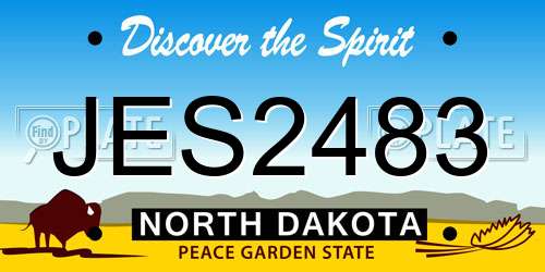 JES2483 North Dakota License Plate