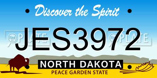 JES3972 North Dakota License Plate