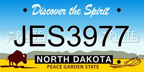 JES3977 North Dakota License Plate