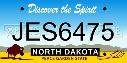JES6475 North Dakota License Plate
