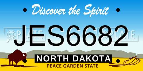 JES6682 North Dakota License Plate