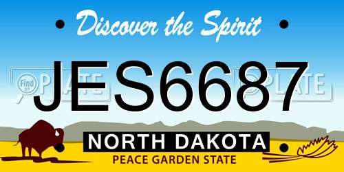 JES6687 North Dakota License Plate