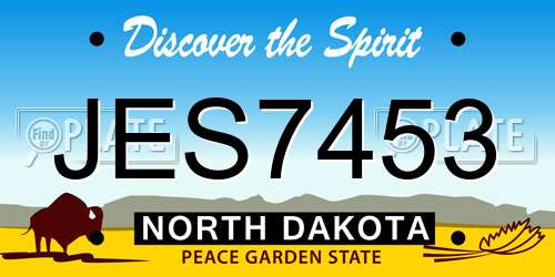 JES7453 North Dakota License Plate