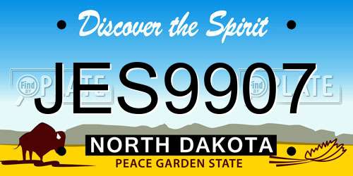JES9907 North Dakota License Plate