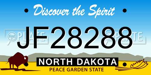JF28288 North Dakota License Plate