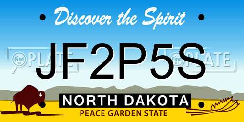 JF2P5S North Dakota License Plate