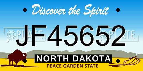 JF45652 North Dakota License Plate