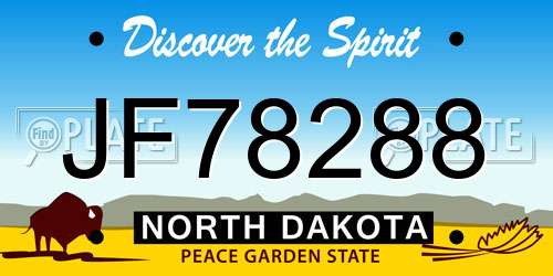 JF78288 North Dakota License Plate