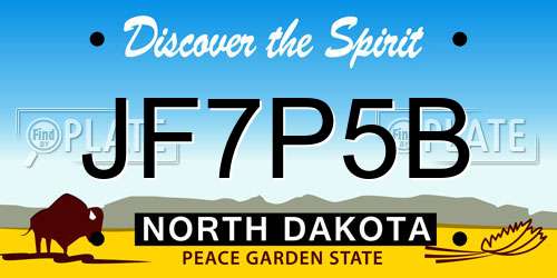 JF7P5B North Dakota License Plate