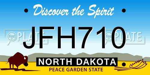 JFH710 North Dakota License Plate