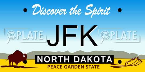 JFK North Dakota License Plate