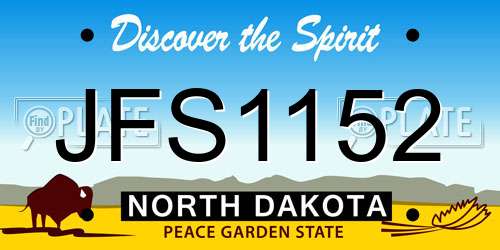 JFS1152 North Dakota License Plate