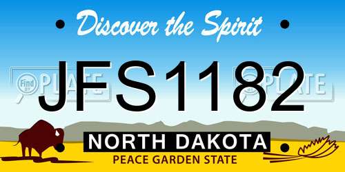 JFS1182 North Dakota License Plate