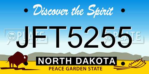 JFT5255 North Dakota License Plate