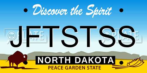 JFTSTSS North Dakota License Plate