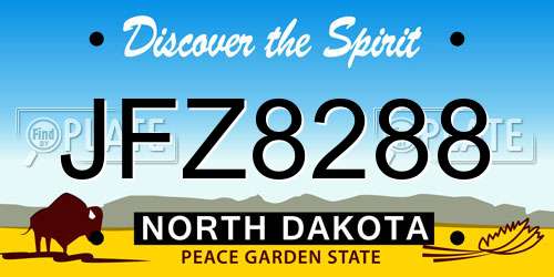 JFZ8288 North Dakota License Plate