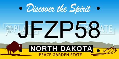 JFZP58 North Dakota License Plate