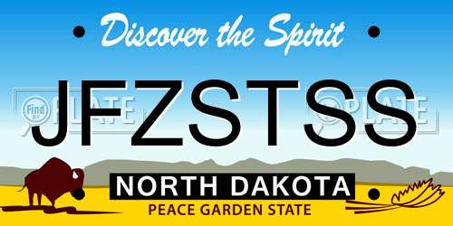 JFZSTSS North Dakota License Plate