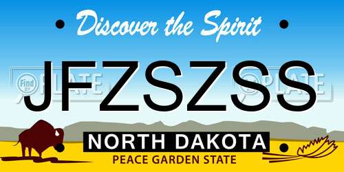 JFZSZSS North Dakota License Plate