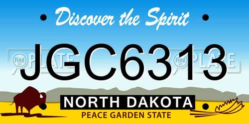 JGC6313 North Dakota License Plate