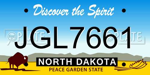 JGL7661 North Dakota License Plate