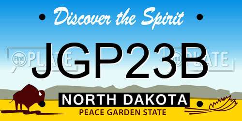 JGP23B North Dakota License Plate