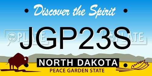 JGP23S North Dakota License Plate