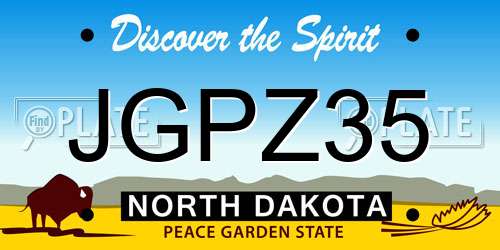JGPZ35 North Dakota License Plate