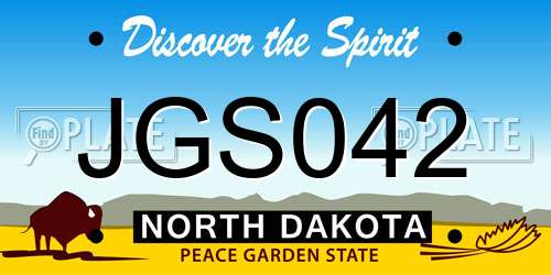 JGS042 North Dakota License Plate
