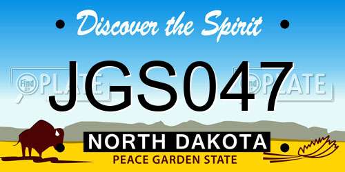 JGS047 North Dakota License Plate