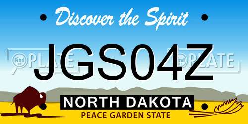 JGS04Z North Dakota License Plate