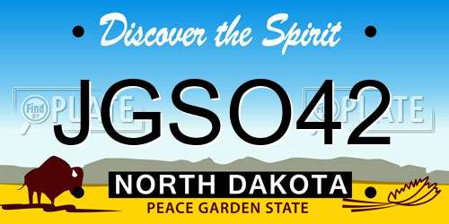 JGSO42 North Dakota License Plate