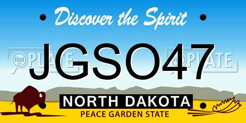 JGSO47 North Dakota License Plate