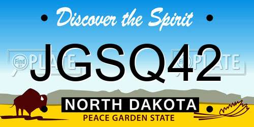 JGSQ42 North Dakota License Plate