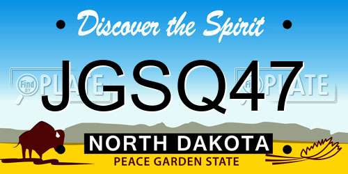 JGSQ47 North Dakota License Plate