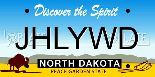 JHLYWD North Dakota License Plate
