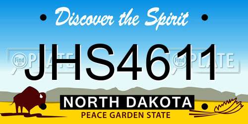 JHS4611 North Dakota License Plate