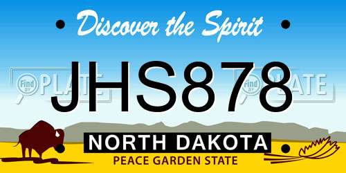 JHS878 North Dakota License Plate