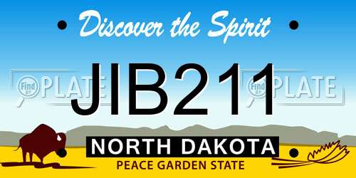 JIB211 North Dakota License Plate