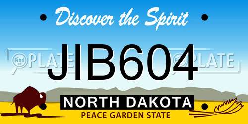 JIB604 North Dakota License Plate